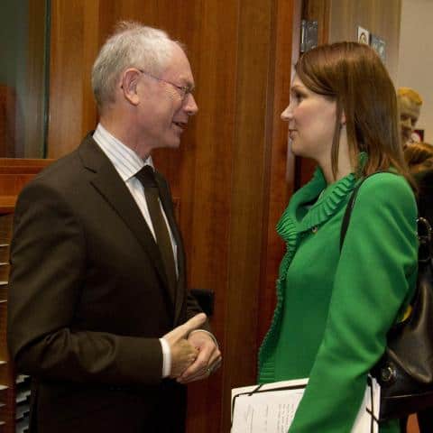 Finská premiérka s Rompuyem