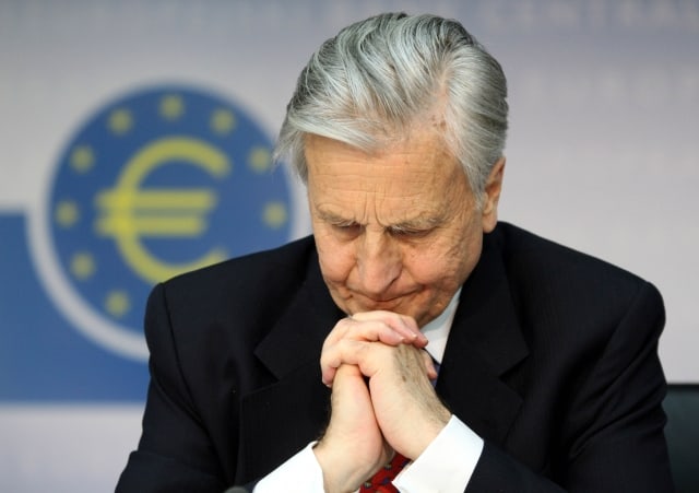 The President of the European Central Bank (ECB), Jean-Claude Trichet, listens to q quastion during a press conference at the ECB headquarter in frankfurt, Germany, 7 April 2011. Trichet announced that the ECB would raise the base interest rate in the Euro-zone due to the increasing threats concerning inflation. The most important interest rate which proved the credit market with financial liquidity from the ECB will increase by 0.25 percent points to 1.25 percent. Photo: Frank Rumpenhorst