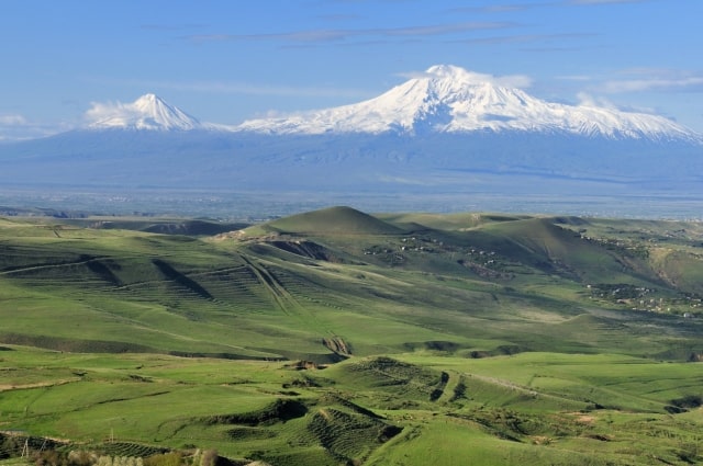Blick über die Araratian Ebene auf den Berg Ararat, Armenien, Asien Reisen Highlight kbdig xub 2009 