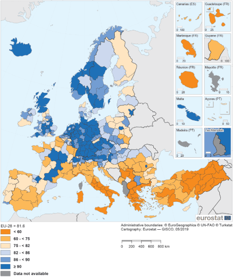 Zaměstnanost absolventů v regionech EU